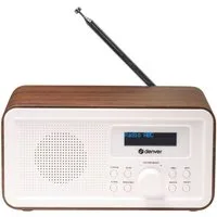 Denver DAB-30DW Digitalradio (DAB) (DAB+, FM PLL, Uhr & Alarm, Snooze, 20-stufige Lautstärkeregelung, 1 W, Holz-Design, DAB+/FM PLL)