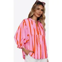 Imily Bela Blusentop Damen Puffärmel Bluse gestreift (Packung, 1-tlg., 1per-Pack) kontrastfarben
