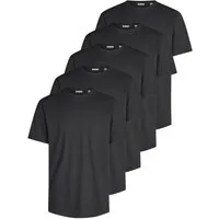 ONLY & SONS T-Shirt Herren Basic Shirt ONSJEFF LONGY 5er Pack Regular Fit (Vorteilspack, 5-tlg) Kurzarm Tee Shirt mit Rundhalsausschnitt aus 100% Baumwolle