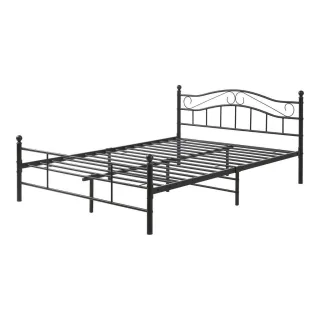 [en.casa] Metallbett, Schwarz, Metall, 140x200 cm, Schlafzimmer, Betten, Metallbetten