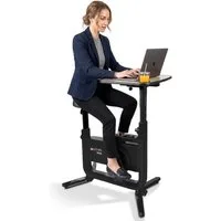 AsVIVA Heimtrainer H26 Desk Bike - Homeoffice Fahrrad mit Tischplatte & Riemenantrieb, Heimtrainer Fahrrad mit integrierter Tischplatte & Getränkehalter