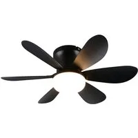 Reality Leuchten LED Deckenleuchte LUND mit Ventilator, Deckenventilator mit Licht inkl Fernbedienung, Ventilatorfunktion, LED fest integriert, warmweiß - kaltweiß, 3 Geschwindigkeiten Timer Vor- & Rücklauf LED dimmbar CCT Nachtlicht