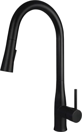Neuesbad Serie 640 Spültischarmatur mit 'U' Auslauf und PULL-OUT SPRAY, Schwarz NB1DEBDHN72M1