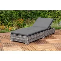MERXX Gartenliege, 1 Liege, inkl. Auflage, OTTOs Choice, pulverbeschichteter Stahl, Polyrattan, verstellbar