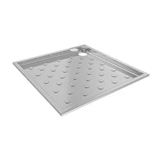KWC Aquarotter Duschwanne, CAMPUS, Edelstahl, 800x59x800 mm, Bodenmontage, 2030068013 2030068013