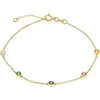 FAVS Silberarmband FAVS Damen-Armband 375er Gelbgold 5 Zirkonia, Modern