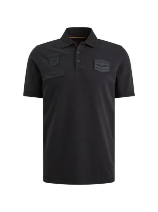 PME Legend - Poloshirt mit Badges blau - Gr. - XL