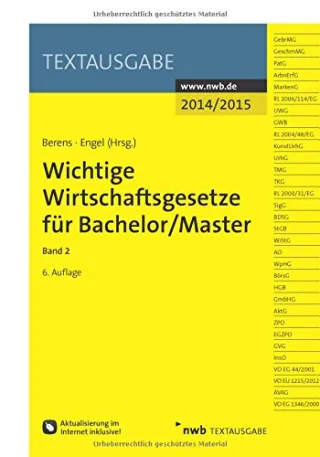 Wichtige Wirtschaftsgesetze für Bachelor/Master Band 2