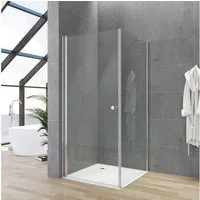 AQUABATOS Eckdusche Duschkabine Eckeinstieg Eckdusche Duschtür Drehtür Pendeltür, BxT: 70x70 cm, 5 mm ESG Sicherheitsglas, Schwingtür Duschwand Duschabtrennung Dusche 70x70 70x75 70x80 70x90 75x70 75x75 75x80 75x90 80x70 80x75 80x80 80x90 90x70 90x75