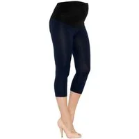 YESET Umstandshose Umstand Capri 3/4 Leggings Baumwolle mit Taschen dunkelblau L-38