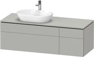 Duravit L-Cube Konsolenwaschtischunterbau wandhängend Betongrau Matt 1420x550x482 mm - LC48770070700 LC4877007070000