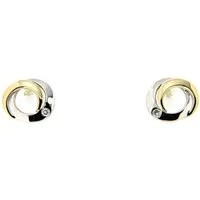 Firetti Paar Ohrstecker Schmuck Geschenk Gold 333 Ohrschmuck ineinander verschlungene Kreise, mit Brillant - eingeriebene Fassung