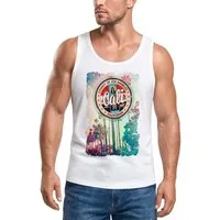 Neverless Tanktop Herren Tank Top California Beach Sunset Palmen Los Angeles Retro mit Print