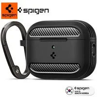 Spigen Kopfhörer-Schutzhülle für AirPods Pro 3 Hülle Case Cover Schutzhülle TPU mit Karabiner, Militärstandard, Carbon-Look, MagSafe, Stoßfest, Karabiner