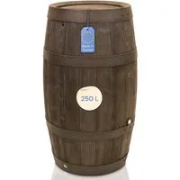 YourCasa Regentonne 250 Liter [Timber] Holzoptik mit Metallgewinde und Deckel, 250 l