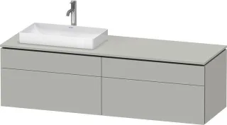 Duravit L-Cube Konsolenwaschtischunterbau wandhängend Betongrau Matt 1620x550x482 mm - LC4871L070700 LC4871L07070000