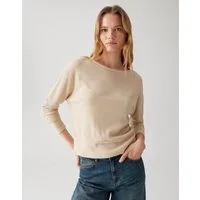 OPUS Langarmshirt SELLU Regular überschnittener Langarm, schmal zulaufend, U-Boot-Ausschnitt