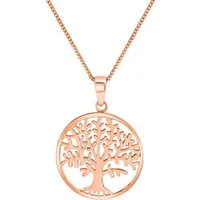 Firetti Kette mit Anhänger Schmuck Geschenk Silber 925 Halsschmuck Halskette Panzerkette Baum