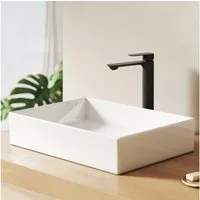 EMKE Aufsatzwaschbecken Keramik Aufsatzwaschbecken 50,5×37 cm rechteckig ohne Hahnloch