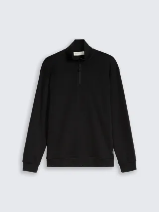 Denim Tom Tailor - Relaxed Fit Troyer Sweatshirt black - Gr. - XXL