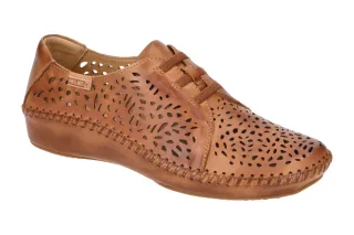 Pikolinos 655-4783 brandy P. VALLARTA Damen Slipper Echtleder Wedge Braun