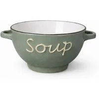 WestCraft Suppenschale Landhaus Suppenschüssel mit Griff Schüssel für heisse Suppen 650 ml, Keramik, (1-tlg), auch für Nudeln, Reis, Desserts, Salate, Suppen, Haferflocken Porridge