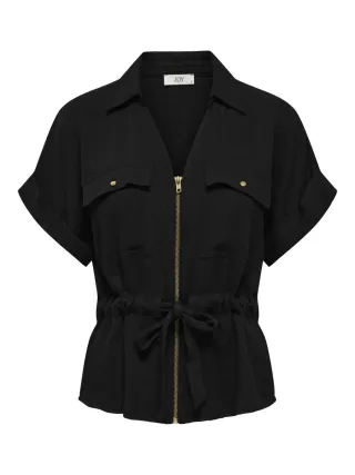 JDY - Bluse mit Reißverschluss - Jdymille schwarz - Gr. - S