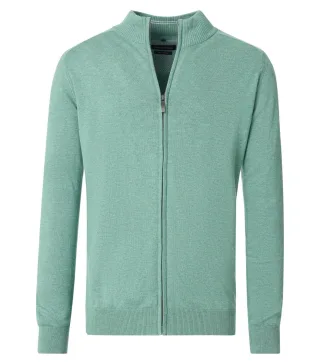 CASAMODA - Strickjacke mit Reißverschluss blau/grün - Gr. - 3XL