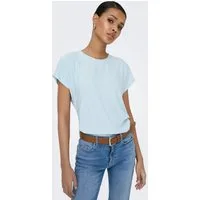 ONLY Kurzarmshirt ONLMOLLY S/S O-NECK DOBBY TOP JRS Materialmix, regular fit, Rundhals