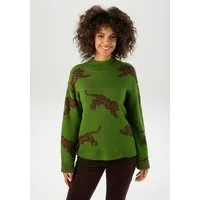 Aniston CASUAL Strickpullover mit eingestrickten Leoparden