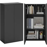 Bellamio Mehrzweckschrank Ais mit Push-to-Open Türen (110 cm hoch) Aktenschrank Schwarz, verfügbar mit 2 oder 3 Fächern