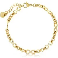 Made by Nami Edelstahlarmband für Damen in Gold mit Unedlichkeitszeichen - 16 + 4 cm Länge, Geschenk für Frauen - Wasserfester Schmuck