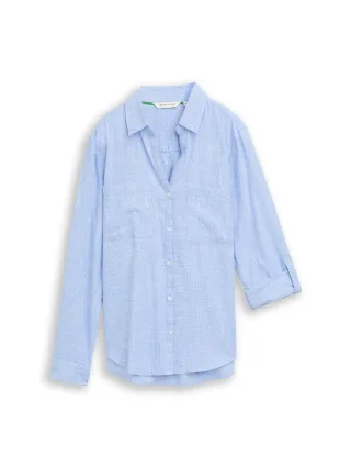 Tom Tailor - Bluse mit Brusttaschen dreamy blue - Gr. - 42