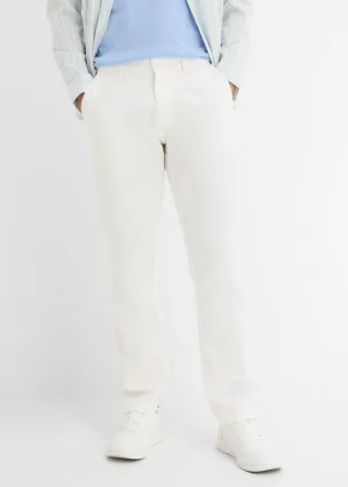 bonprix Chinohose aus Leinen-Mix in Regular Fit, weiß, Gr.56, Klassische Leinenhose - Für den bequemen smart-casual-Look, aus Leinen