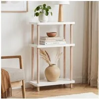 en.casa Standregal, »Nampernu« mit 3 Ebenen 62x40x18 cm Weiß