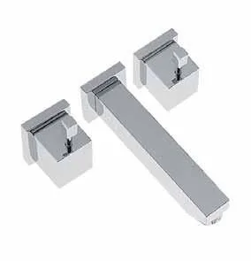 KAJA-Aquadrat Unterputz-3 Loch-Wand-Waschtischbatterie Ausladung 165 mm., chrom 20820-C