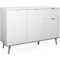 Finori Kommode, Weiß, Sonoma Eiche, Modern, Metallgriffe, ABS-Kante, 120 x 85 x 40 cm