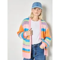 Apricot Cardigan Flauschige Strickjacke mit Streifen