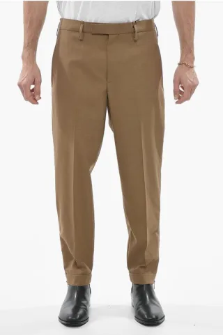 Slim Fit JAMIE Chinohose mit Knöchelreißverschlüssen in Braun