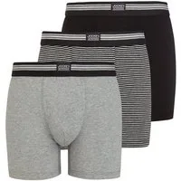 Jockey Trunk Cotton Stretch (3er Pack) Mittlere Bundhöhe, längeres Bein, Logobund