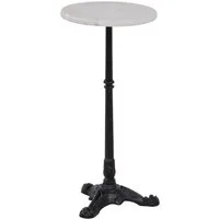 habeig Bistrotisch Stehtisch Marmorplatte 30 cm, 60 cm Höhe, Metall, Marmorplatte