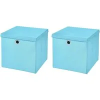 StickandShine Faltbox 2er SET 28 x 28 x 28 cm mit Deckel – perfekt für KALLAX - 19 Farben