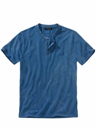 Mey & Edlich Herren Blaumacher-Henley Blau 100 % Baumwolle