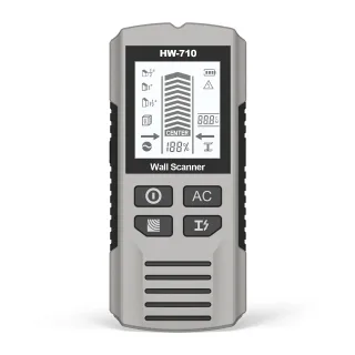 New 6-in-1 HW-710 Wall Scanner Stud Finder Handheld Sensor with LCD Display Metal and AC Wire Detection
