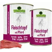 Schecker Schecker Nassfutter - Fleischtopf mit Pferd Pferd, Nassfutter für: Pferd, ohne Zuckerzusatz, Farbstoffe, Konservierungsstoffe