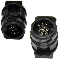 Systafex® Adapterstück 13 auf 7 polig Stecker Steckdosen Adapter für Anhänger Anhänger-Adapter 13-polig zu 7-polig, Federdeckel