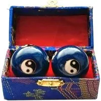 Saraswati Massageball Qi Gong Kugel Yin Yang blau 35mm