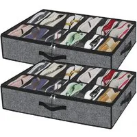 LIANNA Aufbewahrungsbox Schuhbox 12 Paar, transparent, Ordnung & Schutz, 2er Set (Set, 2 St., Praktische Schuhbox 12 Paar, durchsichtig, mit Griff & Zipper), Platz für bis zu 12 Paar Schuhe – ideal für Ordnung im Schrank