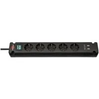 Brennenstuhl Steckdosenleiste (Ein- / Ausschalter, USB-Anschlüsse), mit Sicherheitsschalter & 2 USB Ladebuchsen