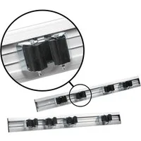 Work plus Wandhalterung 2x Gartengeräte Werkzeugleiste Wandhalter Besenhalter Schiene, (2-tlg., 2er Set Wand Klemmleiste für Rundstiele)